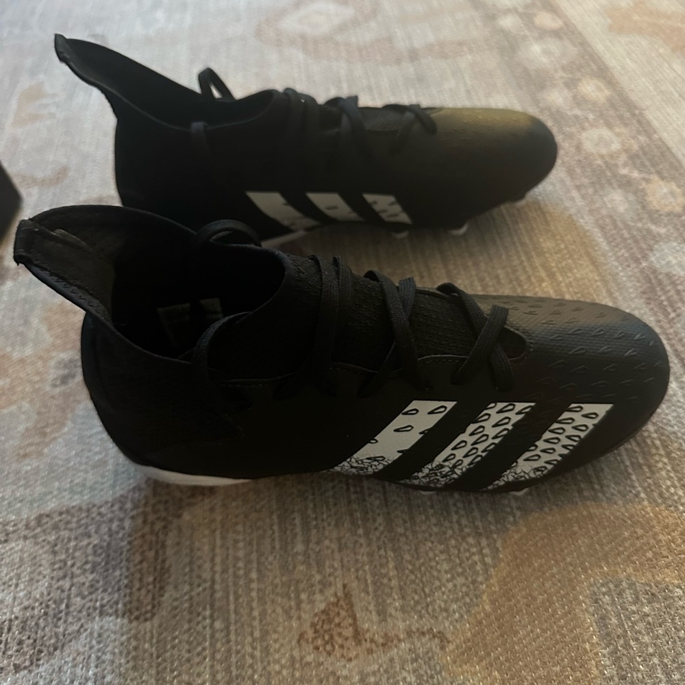 adidas Kids Black and White Soccer Cleats